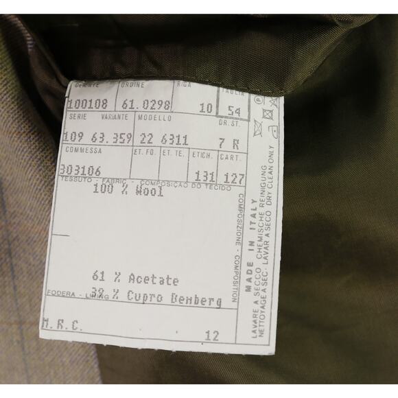 Faconnable by Cantarelli Gold Checkered Wool Sportcoat Blazer 44R - Picture 9 of 10